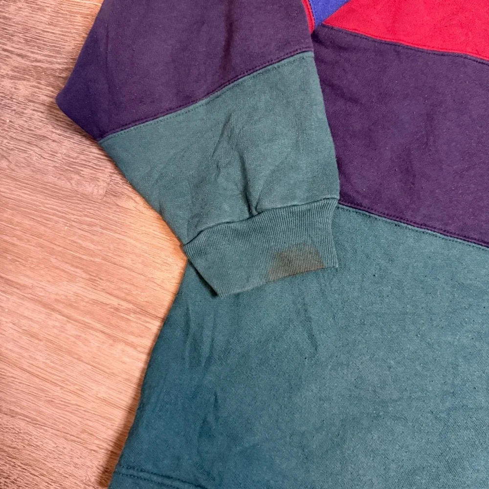 Vintage Members Only Colorblock Rugby Sweatshirt Mens XL Blue Red Teal 90s
